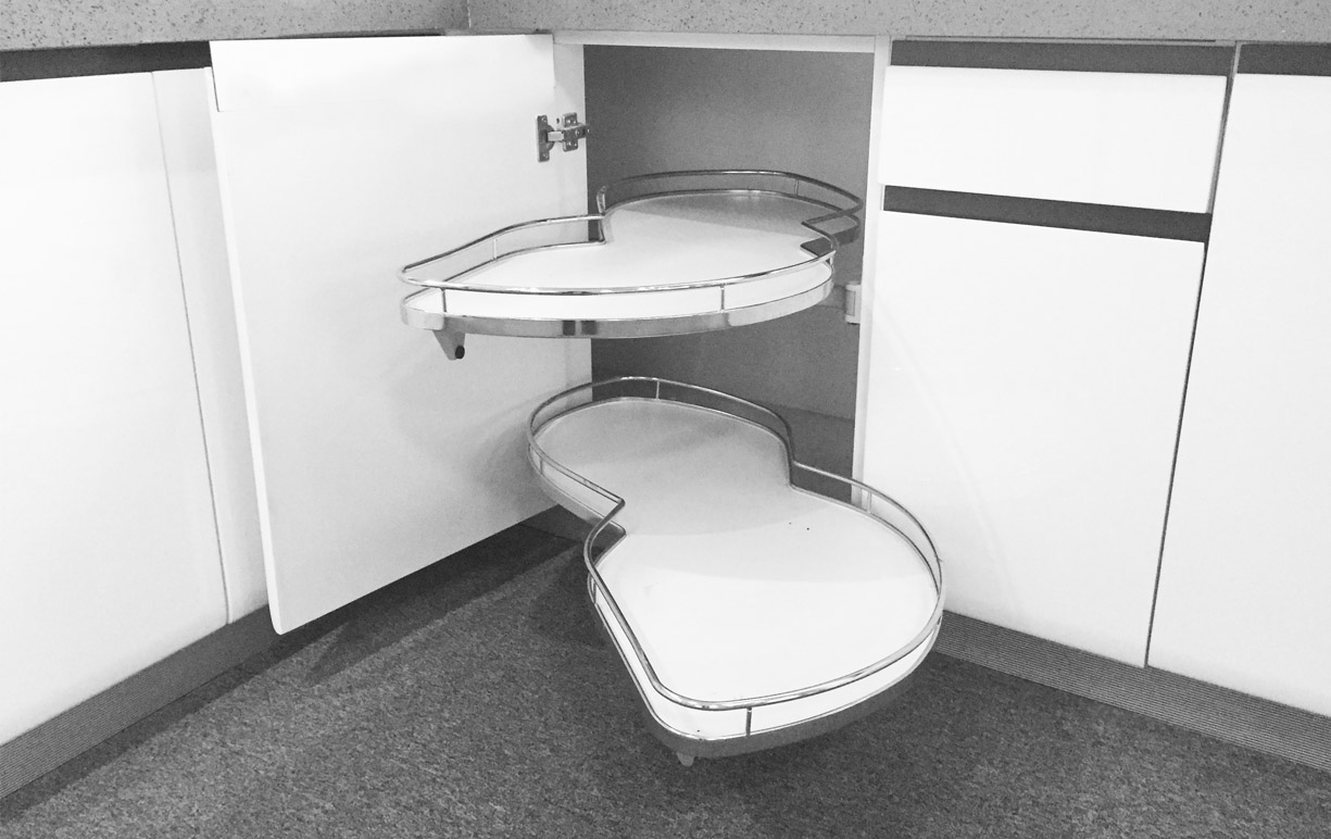 Aménagement d'angle 2 plateaux ouverture droite meuble 100cm